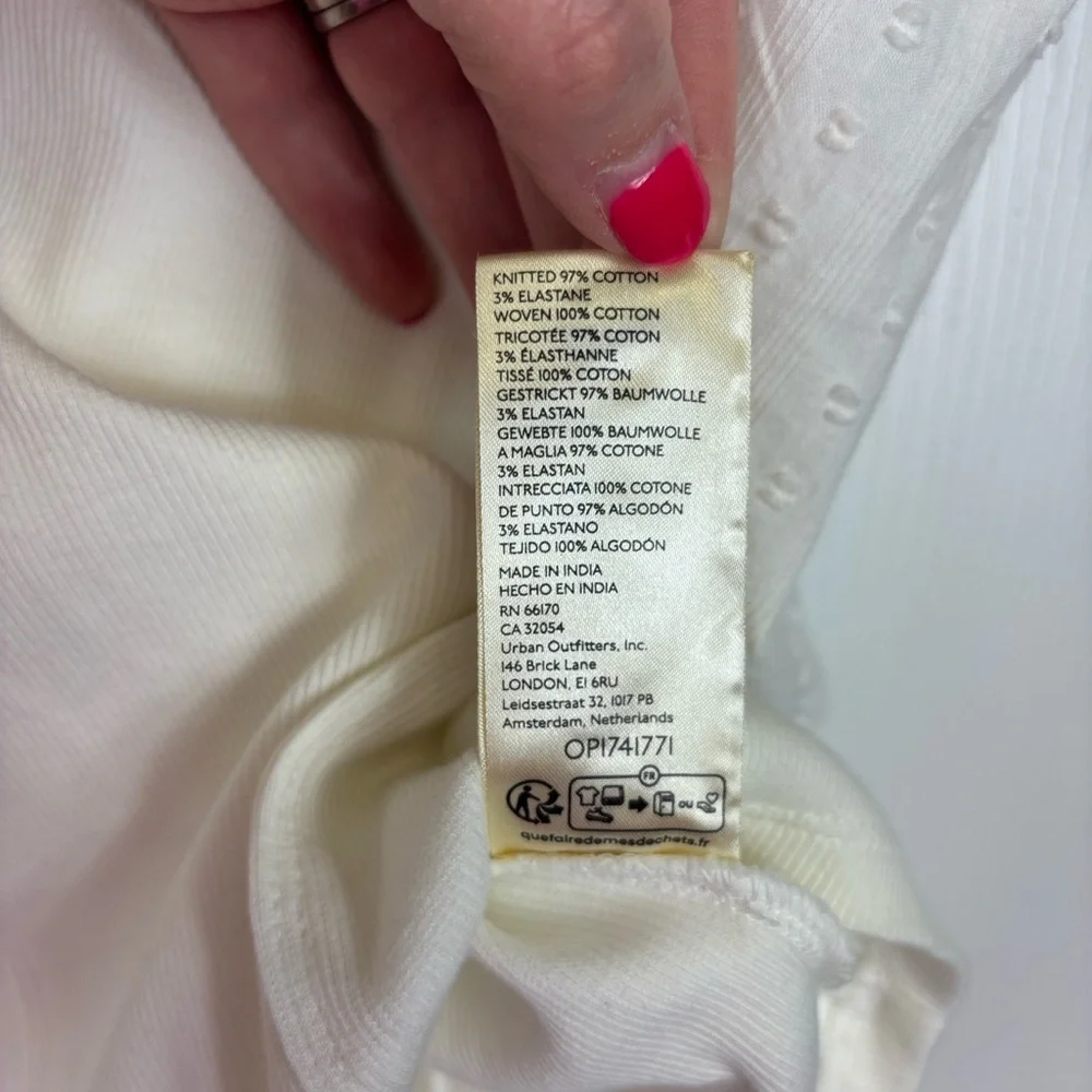 NWT By Anthropologie puff sleeve structured v neck tee sz 3X - Picture 10 of 11